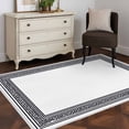 thumbnail image 4 of White Greek Key Large Area Rugs for Bedroom Living Room, Soft Non Slip Carpet Bedside Rug, Geometric Greece Ancient Farmhouse Geo Rectangular Floor Cover Kitchen Accent Rug 4'x6' for Office, 4 of 9