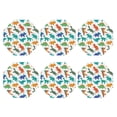 thumbnail image 2 of Pofeuu Colorful Dinosaur Print Leather Coasters Set of 6, Round Cups Mugs Mat Pad for Home Kitchen Heat Resistant Drink Coasters,Octagon, 2 of 7