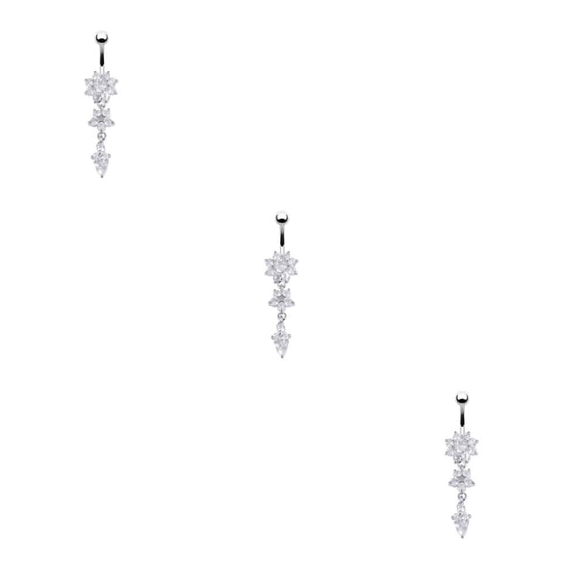 Sonducket Anillo de ombligo de diamantes de imitación de cristal de acero de ombligo Bar Anillos de de ombligo Anillos Type1 NO1
