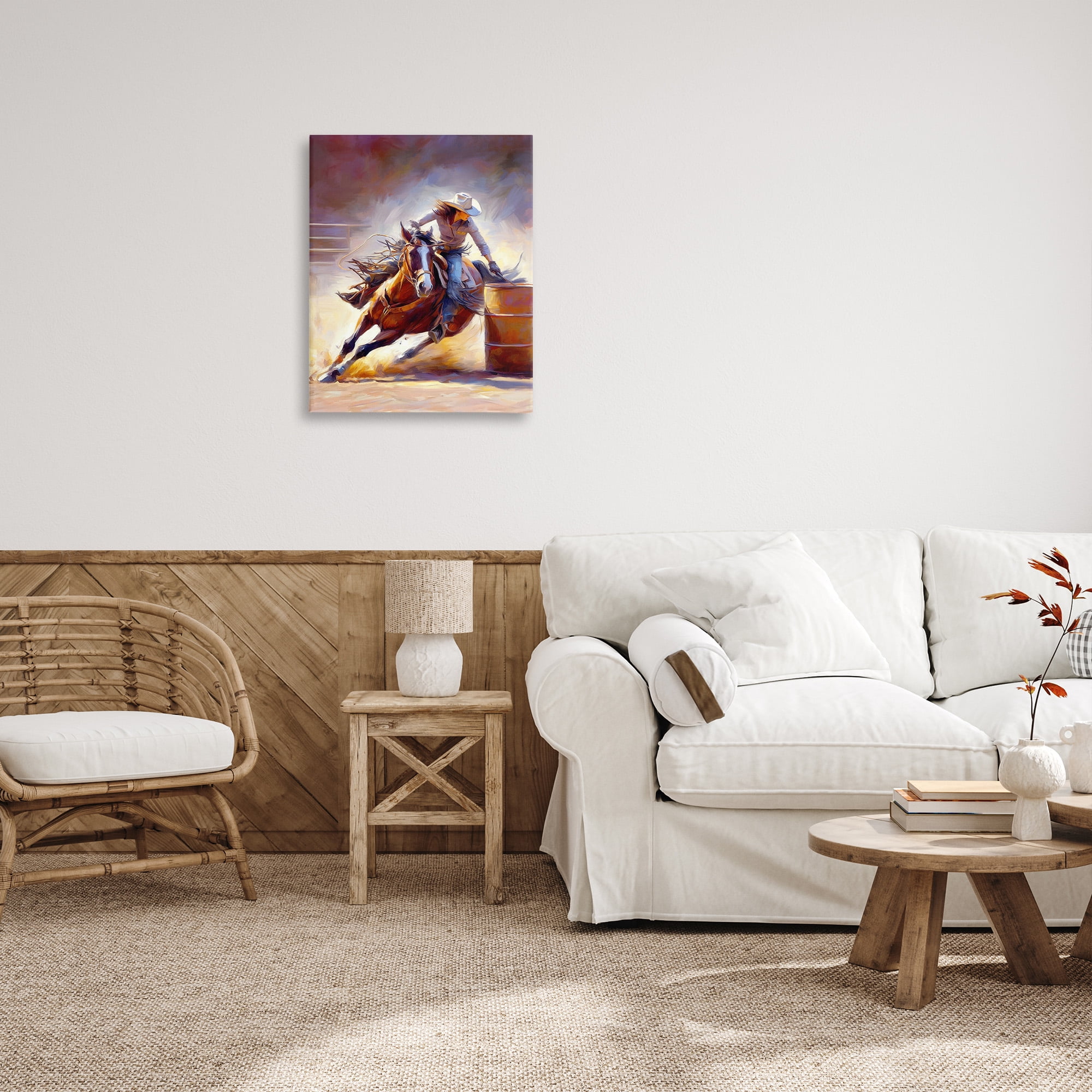 Stupell Industries Equestrian Jockey Girl Animals & Insects Painting Gallery Wrapped Canvas Art Print Wall Art, 24 x 30
