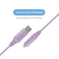 thumbnail image 3 of onn 6ft Lightning to USB Charging Cable, MFI Certified, Purple - Compatible with iPhone 14/13/12/11/X/XR/XS/8/7/6/5, iPad, Airpods and more, 3 of 6