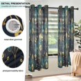 thumbnail image 3 of Yayeee Window Curtains Light Filtering 63"x52" Grommet Panel Pair Home Living Room Decor, Gold Peacock Pattern, 3 of 7