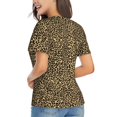 thumbnail image 3 of Fuzoiu Leopard Print Print Women's Classic V-Neck T-Shirt, Short Sleeve V Neck Tees for Casual Everyday Wear,Casual Fit Tee,Summer Fashion Tops-Large, 3 of 5