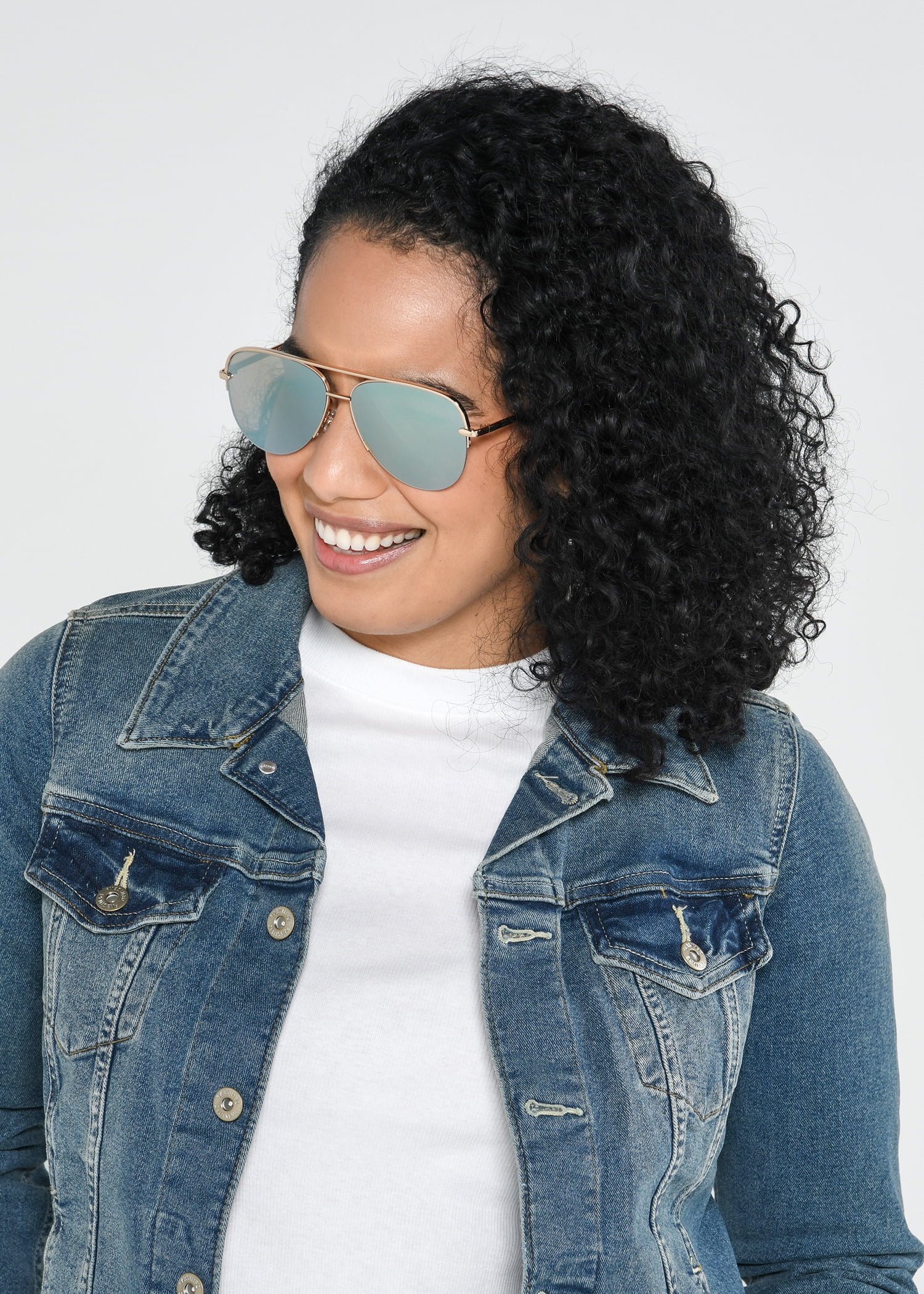 Foster Grant Women's Aviator Fashion Sunglasses Gold