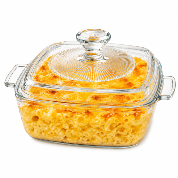 Cnshop 0.8L Square Glass Casserole Dish with Lid, Oven, Microwave and Dishwasher Safe Cookware for Baking