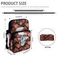 thumbnail image 6 of Eheartsgir Skull Rose Floral Print Polyester Crossbody Bags, Leakproof Zipper Pockets Cell Phone Bags for Daily Travel, 6 of 7