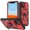 Red, variant on iPhone 11 Case, Shockproof Rubber Slide Camera Lens Protection Hybrid PC Ring Holder Kickstand Card Slot Design Cover For Apple iPhone 11 6.1-inch,Red