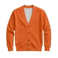 thumbnail image 5 of Dwellite Mens Cardigan Sweater Casual Button Up Plus Size Cardigan Spring Long Sleeve Knitted Ribbed Knit Solid Sweater Saffron 5XL, 5 of 6