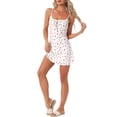 thumbnail image 4 of INSPIRE CHIC Women's Ribbed Babydoll Nightgown Sleeveless Sleep Dress with Ruffle Hem & Bow Detail L Cherry, 4 of 6