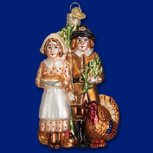 Old World Christmas "Pilgrim Thanksgiving" Glass Ornament    **FREE SHIPPING** 