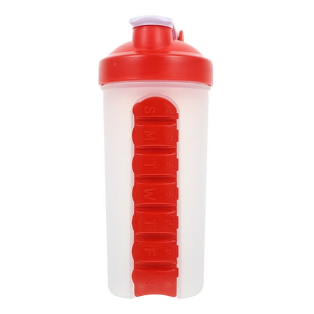 

1Pc Shaker Bottle 2-in-1 Water Bottle Weekly Pill Container Portable Water Kettle