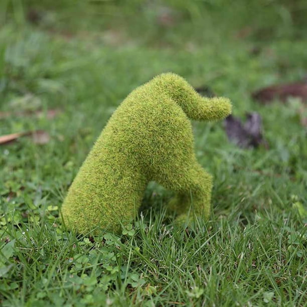 s de animales flocados, estatua de imitación de musgo verde, adorno para perro, rocas artificiales, hierba de resina para jardín, hogar, césped, Cachorro de madriguera Soledad Figuritas flocadas