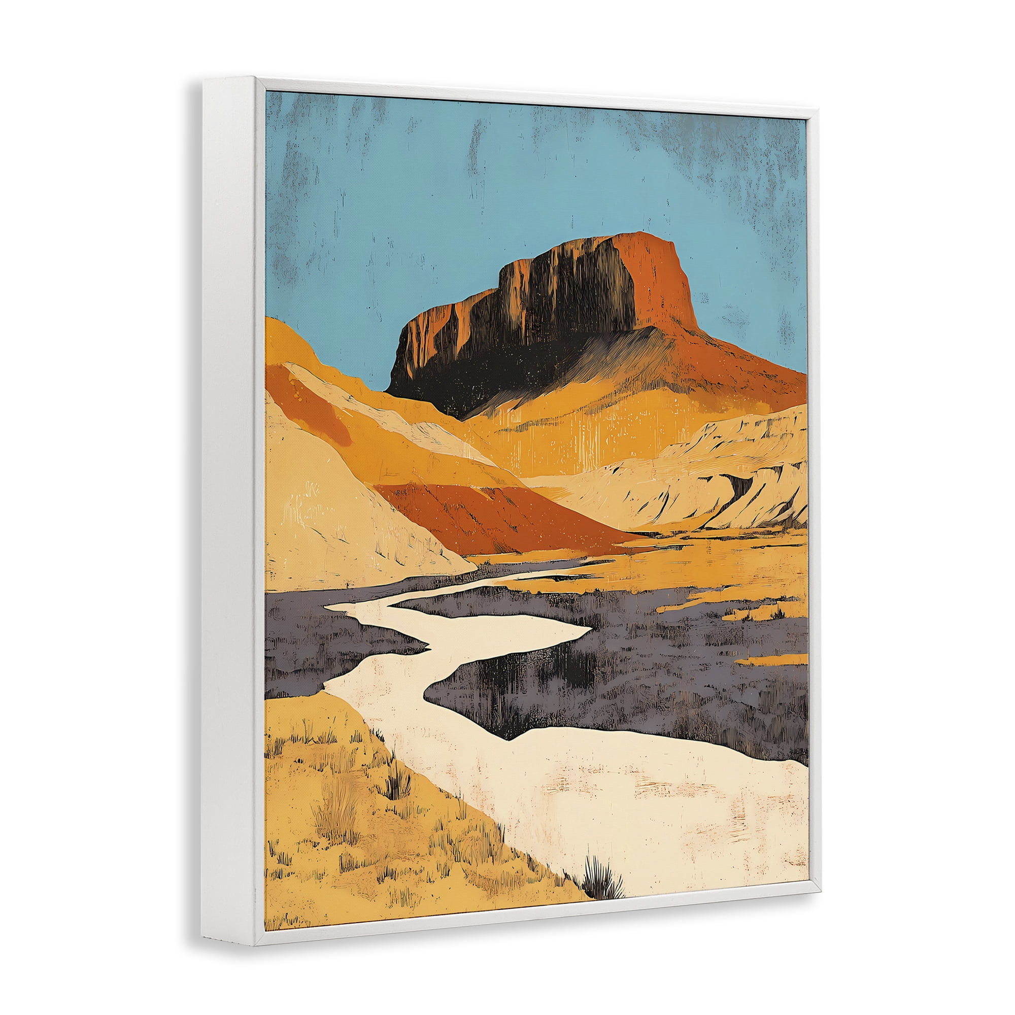 Stupell Industries Vintage Canyon Pass White Framed Giclee Art, design by Walker Noble