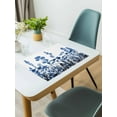 thumbnail image 3 of Blue Flower Placemats Set of 6 Washable Table Mats for Kitchen Dining Table, Cotton Linen Place Mats for Indoor Outdoor Parties Holiday Decoration, Retro Flower Spring Summer, 3 of 8