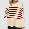thumbnail image 4 of Gibobby Suéter Navideño Mujer Suéter casual suelto con cuello Rojoondo y para mujer, holgado a la moda, atlético y Y2K (Beige, M), 4 of 5