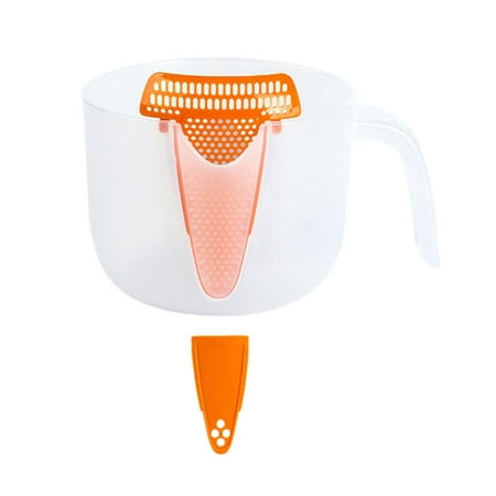 

Filter Measuring Cup Liquid Measuring Bowl Drain Water Easily Easy Clean with Handle 1L Kitchen Utensil Gadget Baking Tools Egg Beater Bowl Orange