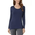 thumbnail image 2 of 32 Degrees Womens Cozy Heat Scoop-Neck Top Indigo Iris XL, 2 of 3