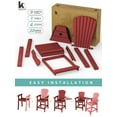 thumbnail image 5 of Wulful Tall Adirondack Chair Set w/ 2 Outdoor Barstools and Connecting Tray for Patio Umbrella, Red, 5 of 6
