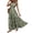 Green, variant on Boho Dresses for Women V Neck Short Sleeve Floral Printed Maxi Dresses Elastic Smocked Waist Tiered A Line Casual Dresses, 2XL