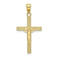 thumbnail image 4 of Auriga Fine Jewelry 14K Yellow Gold Polished and Textured Crucifix Cross Charm for Women (L - 30mm, W - 17mm), 4 of 7