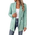 thumbnail image 2 of VEKDONE Womens Heathered Knit Cardigan Shawl Collar Open Front Overcoat Relaxed Fit Ribbed Cuffs and Hem Jackets Fall Winter Fashion Clothing for Commuting, 2 of 6
