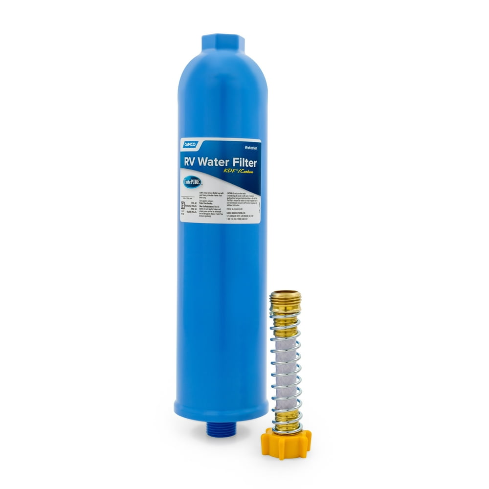 Camco 40019 TastePURE XL Blue GAC RV / Marine Water Filter with