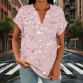 thumbnail image 4 of Ounisa Vintage Flowers V Neck Shirt for Women Boho Floral Wildflowers Graphic Tee Casual Summer Vacation Beach Short Sleeve T Shirt, 4 of 6