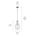thumbnail image 5 of 42047NI Kichler Lighting Everly - 1 Light Pendant-17.75 Inches Tall and 9 Inches Wide-Brushed Nickel Finish-Clear Glass Color, 5 of 5