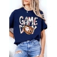 thumbnail image 3 of Women's Blue GAME DAY TOUCH DOWN Graphic T-Shirt - Casual Crew Neck Tee | [ZhiHiMeRi] | (US 20-22)2XL, 3 of 9