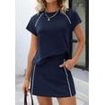 thumbnail image 3 of PRETTYGARDEN Women's Summer 2 Piece Skirt Sets Short Sleeve Shirts Tops Skorts Matching Workout Clothes Travel Outfits, 3 of 8