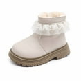 thumbnail image 2 of Fozruso Cozy Winter Boots For Girls With And Lace Trim Soft Sole Short Ankle Design For Fashion And Warmth Ideal For Cold Weather,Mid Calf Boots Sizes 6.5 Toddler(12-18 Months), 2 of 6