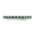 thumbnail image 4 of Created Emerald Sterling Silver Ring, 4 of 8