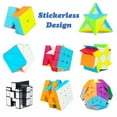 thumbnail image 2 of Speed Cube Set, Magic Cube Bundle 2x2 3x3 4x4 Pyramid Megaminx Ivy Mirror Windmill Stickerless Cube Puzzle Toys for Kids& Adults (8 Pack), 2 of 7