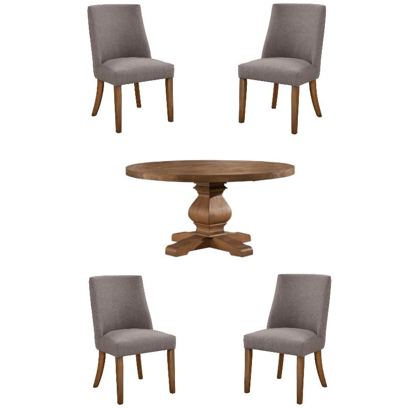 Home Square 5Piece Set with Kensington Dining Table & 4 Parson Dining