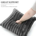 thumbnail image 4 of UIXE Decorative Throw Pillows Set of 6 with Inserts Included 17" x 17" Shredded Foam Pillow with Washable Removable Fluffy Faux Fur Cover for Sofa Living Room Bed, Gray, 4 of 5