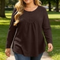 thumbnail image 6 of FAHUOMU Women's Plus Size Top Long Sleeve Button Up Crewneck Waffle Shirts Fall Fashion Lightweight Clothes, 6 of 7