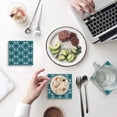 thumbnail image 1 of RYLABLUE Green Moroccan Trellis Pattern Set of 6 Coaster for Drinks, Absorbent Ceramic Stone Coasters Cup Mat with Cork Base for Home Kitchen Room Coffee Table Bar Decor, 1 of 4