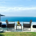thumbnail image 6 of Veryke 3 Pieces Outdoor Patio Wicker Furniture Set with Coffee Table for Bistro Yard in Black, 6 of 8
