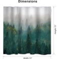 thumbnail image 4 of Misty Mountains Shower Curtain, Green Winter Foggy Forest Fabric Shower Curtain for Bathroom, Pine Trees Nature Bathroom Shower Curtain Set with Hooks, 72x72 inches, 4 of 6