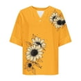 thumbnail image 5 of Xdegoge Short Sleeve Womens Tops Plus Size V Neck T Shirt Floral Printed Summer Tunic Tops Oversized Loose Fit Boho Blouses, 5 of 5