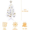 thumbnail image 6 of THE BRIVE 3ft White Artificial Christmas Tree, Includes Ornaments & Star for Holiday Home Decor, 6 of 6