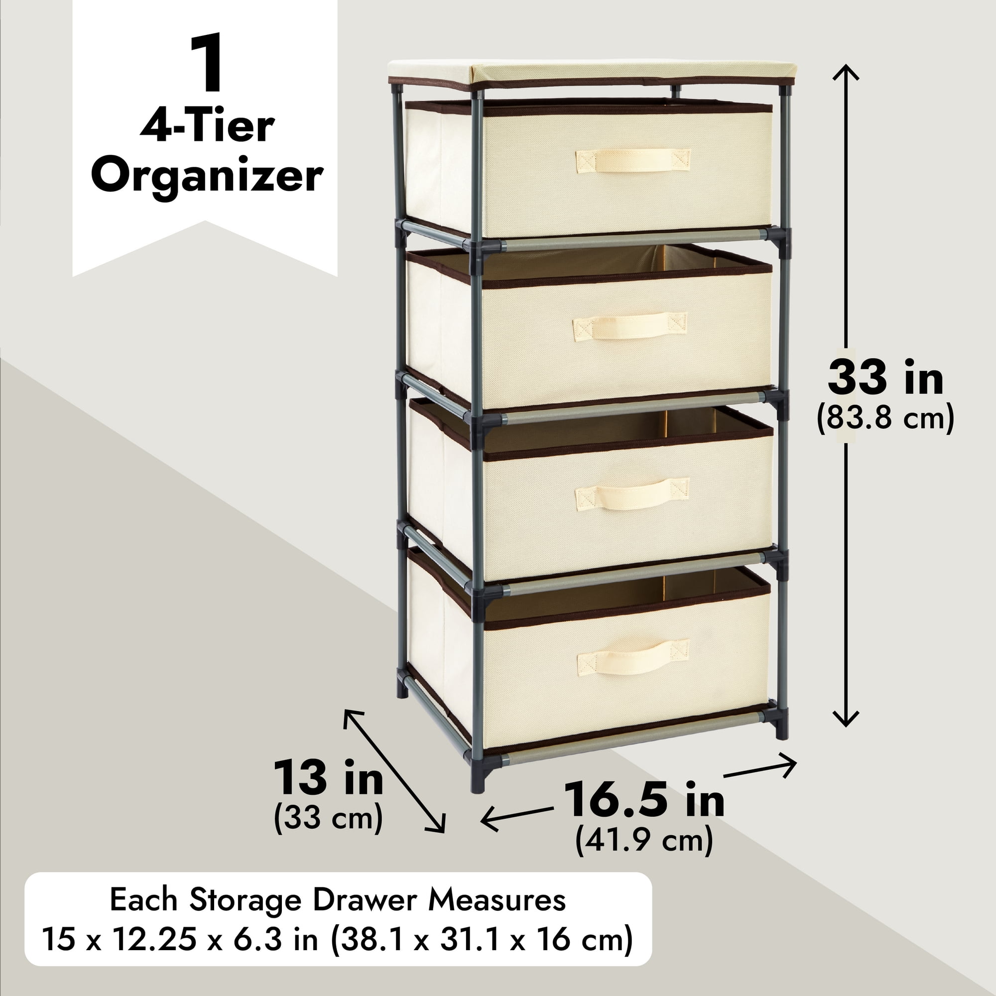 Juvale 4-tier Tall Closet Dresser With Drawers - Clothes Organizer