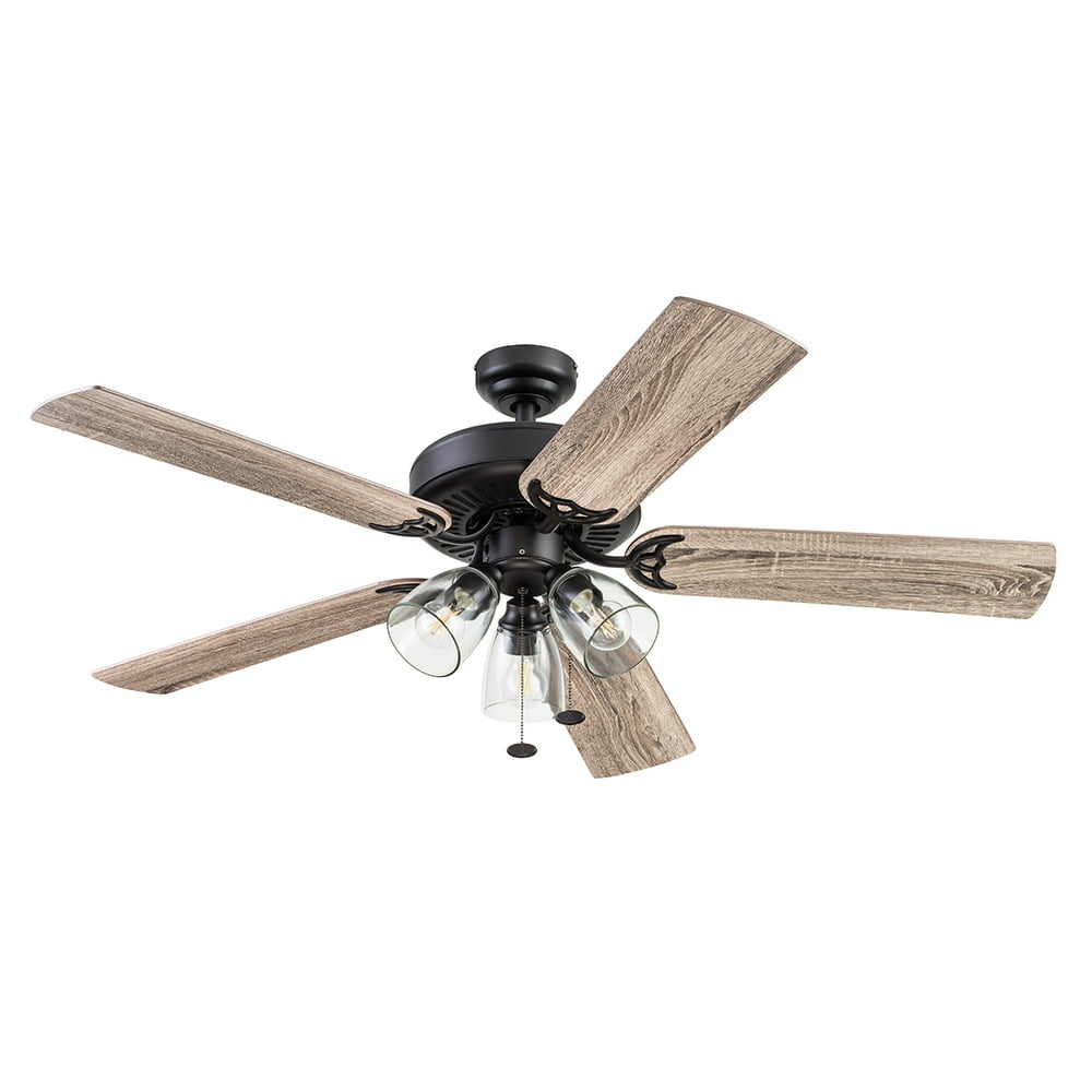 Better Homes & Gardens 52" Oil Rubbed Bronze 3 Light, 5Blade Ceiling