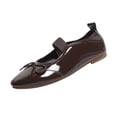 thumbnail image 2 of BRGZLK Women's Mary Jane Flats 2026 Solid Color Comfortable Dressy Ballet Flats Shoes with Elastic Strap Casual Fashion Slip On Walking Shoes Brown 7.5, 2 of 9