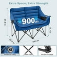 thumbnail image 2 of NAIZEA Double Camping Chair, Folding Camping Loveseat Duo Chair for Adults, Oversized Double Folding Chair, Camping Bench Lawn Chairs Patio Lounge Chairs for Adults, 2 of 7