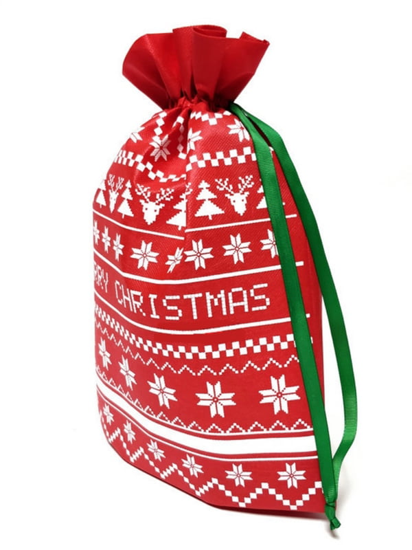 50pcs Christmas Drawstring Gift Bags Set Christmas Drawstring Wrapping Bags Xmas Gift Wrapping Bag Drawstring Gift Bags for Christmas Party Supply Small Medium Assorted 3 Sizes