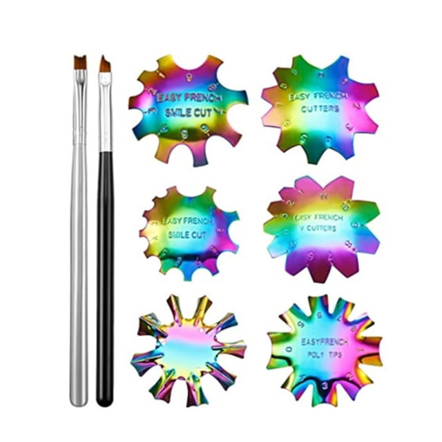 Amdohai Nail Edge Trimmer Kit Nail Cutter Set Acrylic Nail Tool for Easy Creating French Nail Guides Smile Line Nail Art Manicure Tool