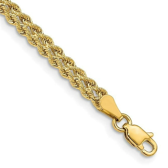 Primal Gold 14 Karat Yellow Gold 4mm Double Strand Rope Bracelet