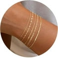 thumbnail image 6 of Gold Bracelets for Women, 14K Dainty Gold Plated Stackable Bracelets for Women Trendy Gold Bracelet Stack Set Waterproof Chain Bracelets Paperclip Adjustable Tennis Minimalist Tiny Cute Jewelry, 6 of 10