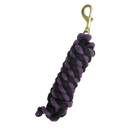 Brass Rope Handle - 10 ft Horse Halter Cotton Lead Rope Heavy Duty 3/4 Diameter Brass Snap 60520